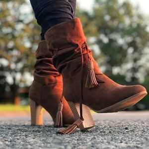 Mocha suede boots